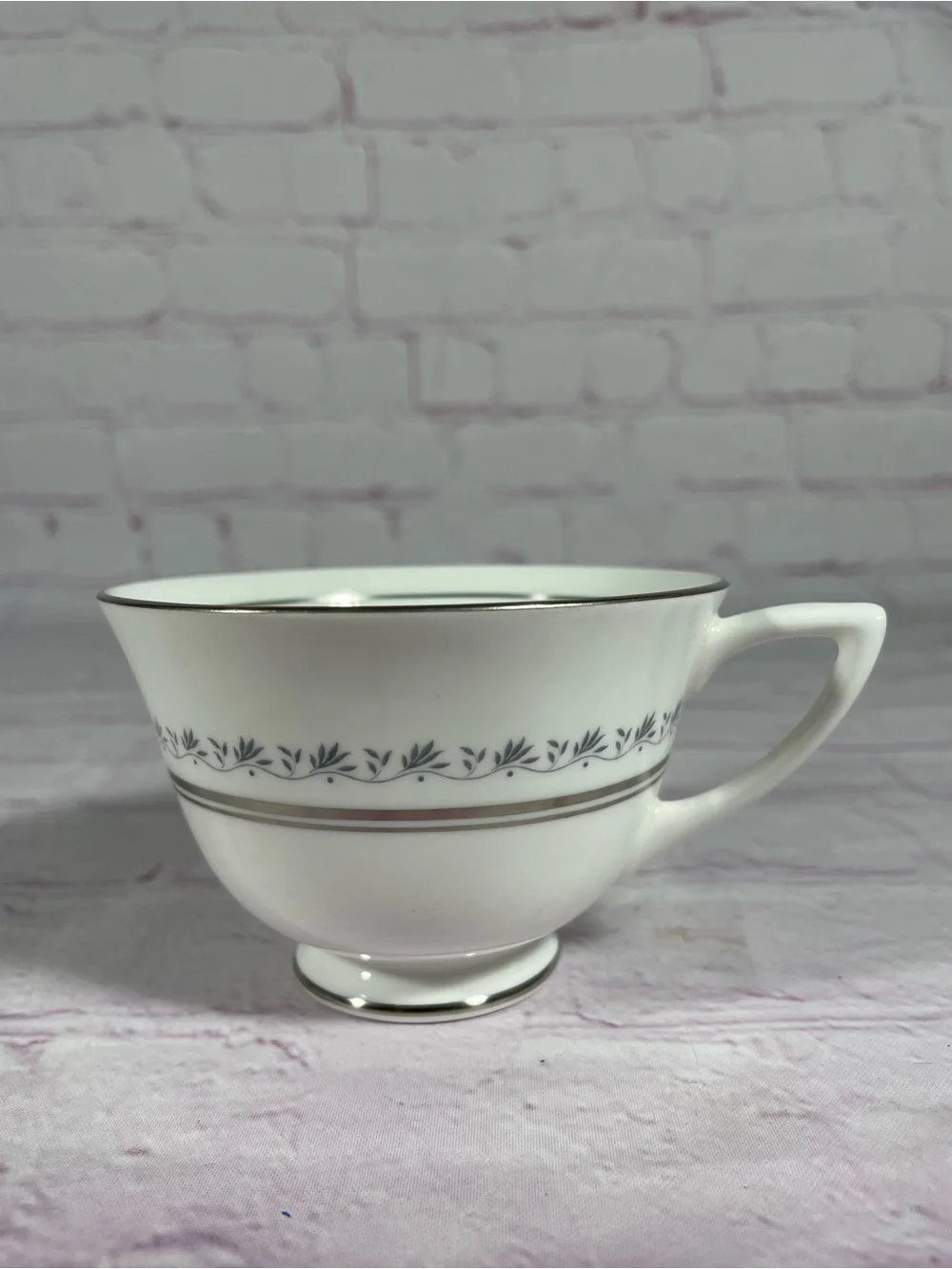 Vintage Royal Doulton Tiara Footed Cup and Saucer Set Blue and Green Backstamp